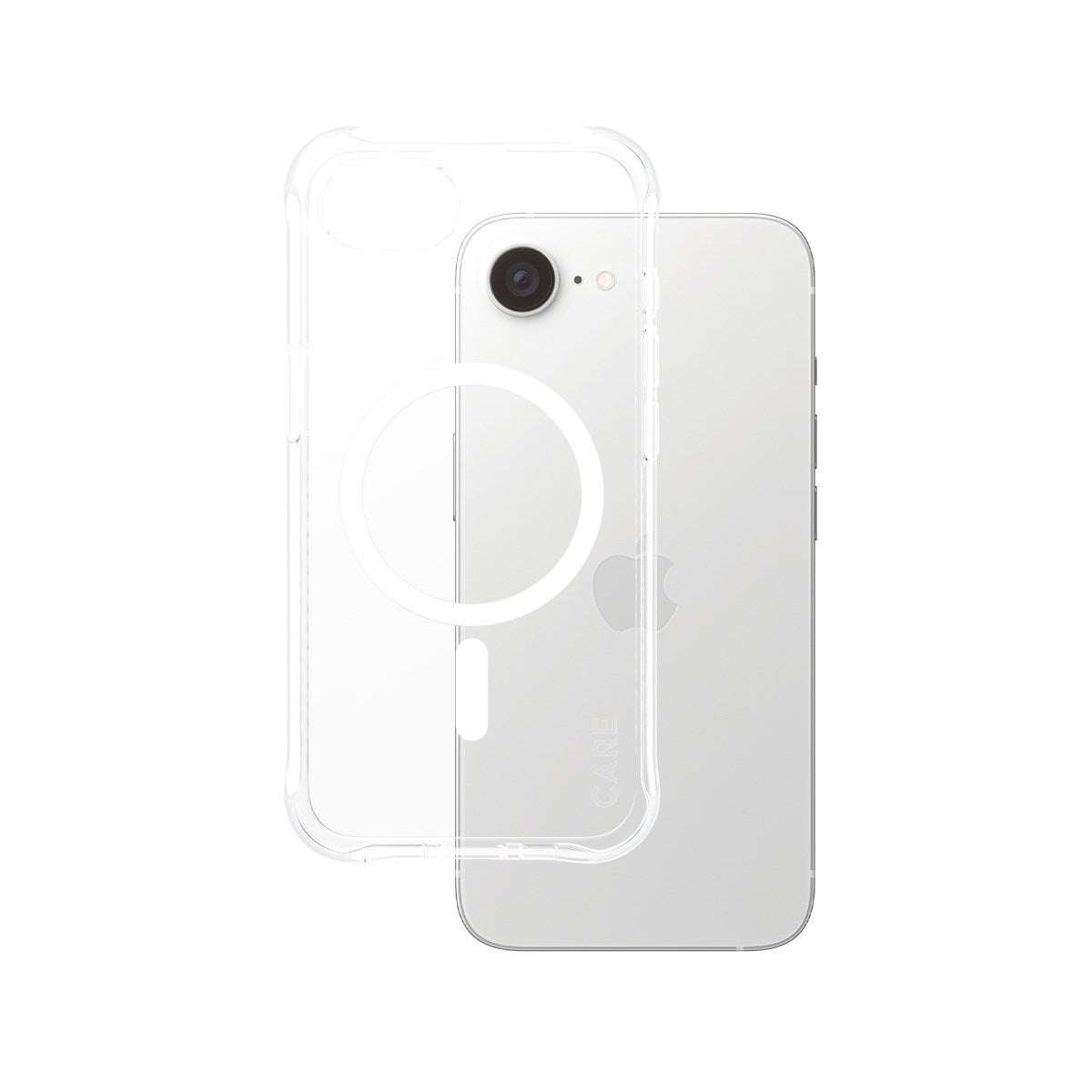 CARE by PanzerGlass® Fashionable Case Samba Transparent m. Hvid Qi Compatible iPhone 16e